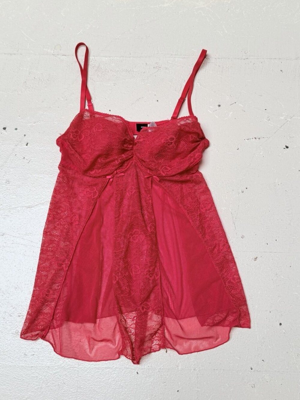 Fredericks Hollywood Red Lace Lingerie Y2K Vintage Sexy Lingerie Size Medium